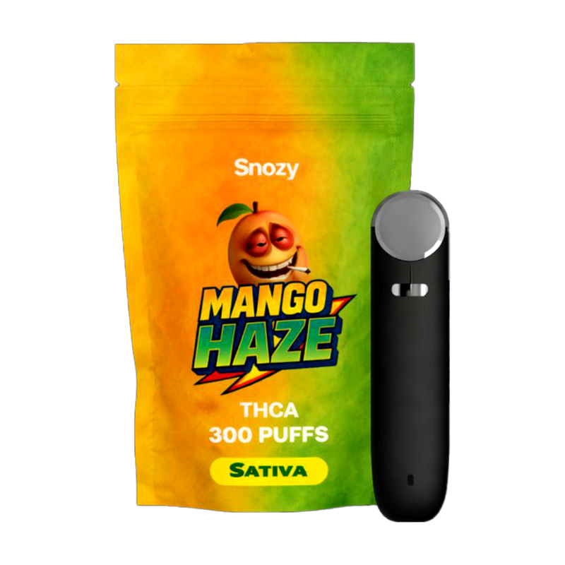 THCA_vape_Mango_Haze_Snozy_laglig_80% THCA_i_Sverige_300_puffar