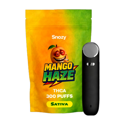 THCA_vape_Mango_Haze_Snozy_laglig_80% THCA_i_Sverige_300_puffar