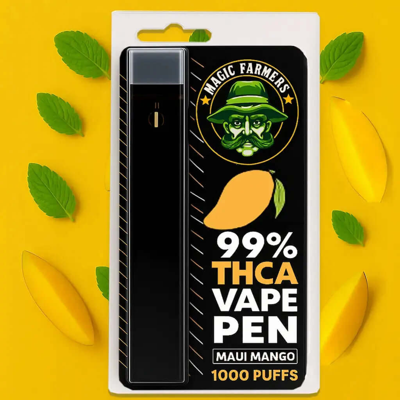 Köp THCA vape Maui Mango – 99 % engångsvape, laglig i Sverige